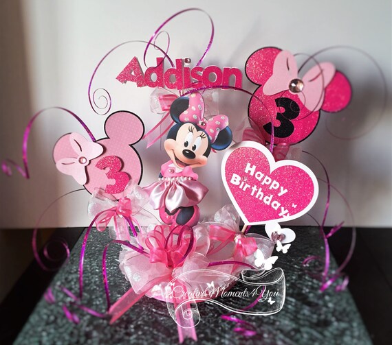 Minnie Mouse PINK Birthday Cake Topper Personalized Il_570xn