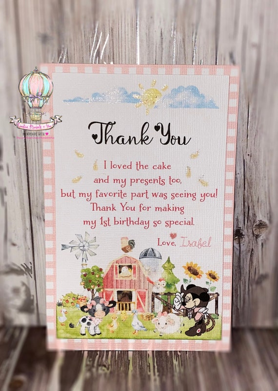 10- Minnie Mouse Cowgirl Thank You Cards/ Minnie Mouse Thank You Cards/ Thank you Cards/ Thank You Notes/ Minnie Mouse Birthday Il_570xn