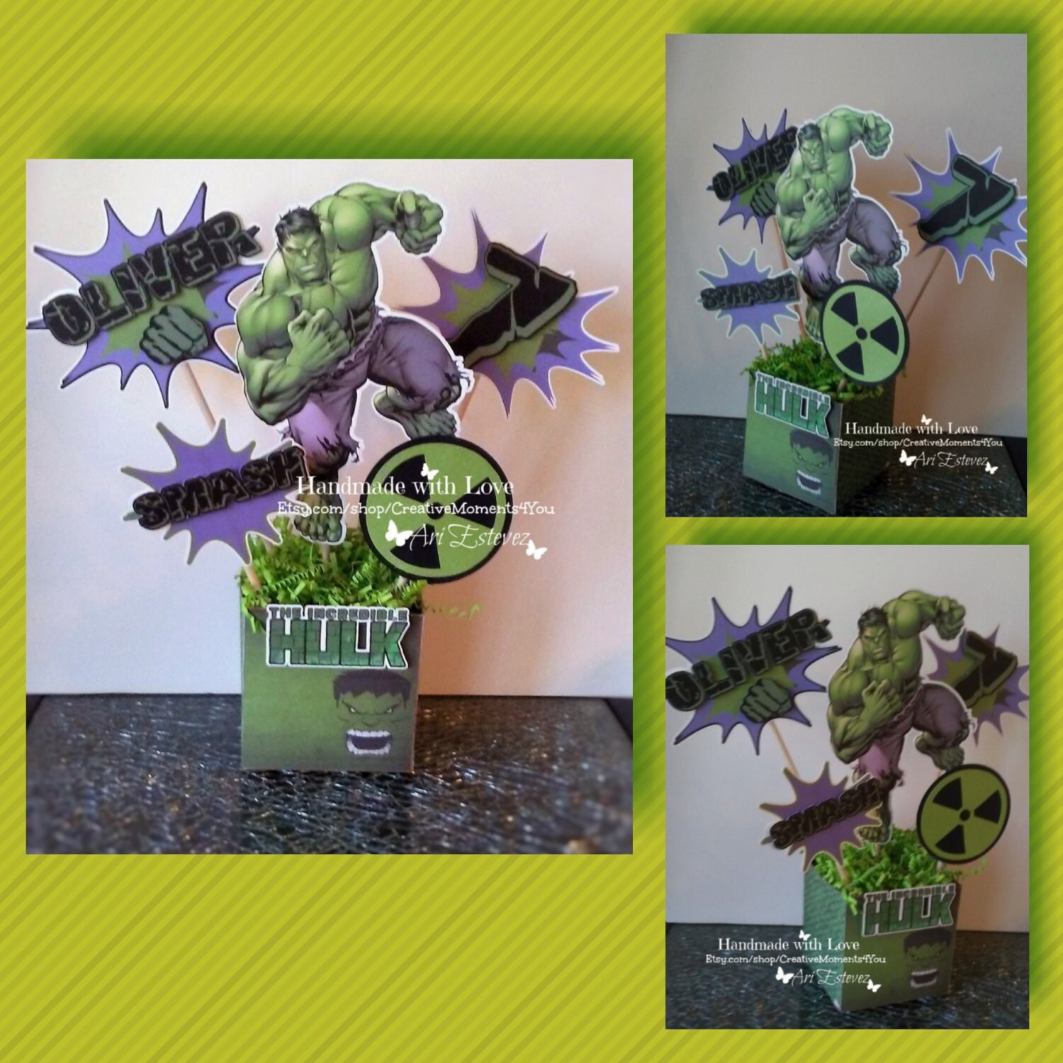 HULK centerpieces Superhero centerpiece superheroes Birthday Etsy