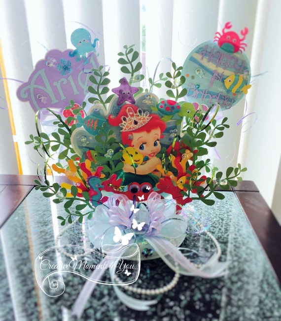 Baby Ariel Under the Sea birthday cake topper Il_570xn