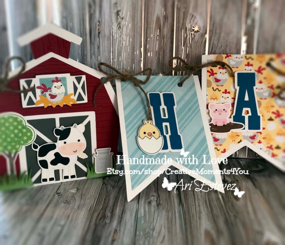 Barnyard/Farm Birthday Banner, Boy/Girl, Tractor, Farm Party, Farm Theme, Barnyard Theme Party Il_570xn