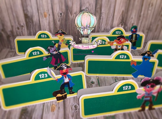 Sesame Street Pirate Party Food Tent Cards,Sesame Street Pirate Food buffet tent, Sesame Street Pirate theme Place Cards / Set of 10 Il_570xn