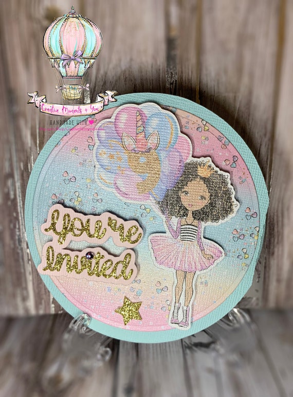 Princess Unicorn Round Invitation Il_570xn