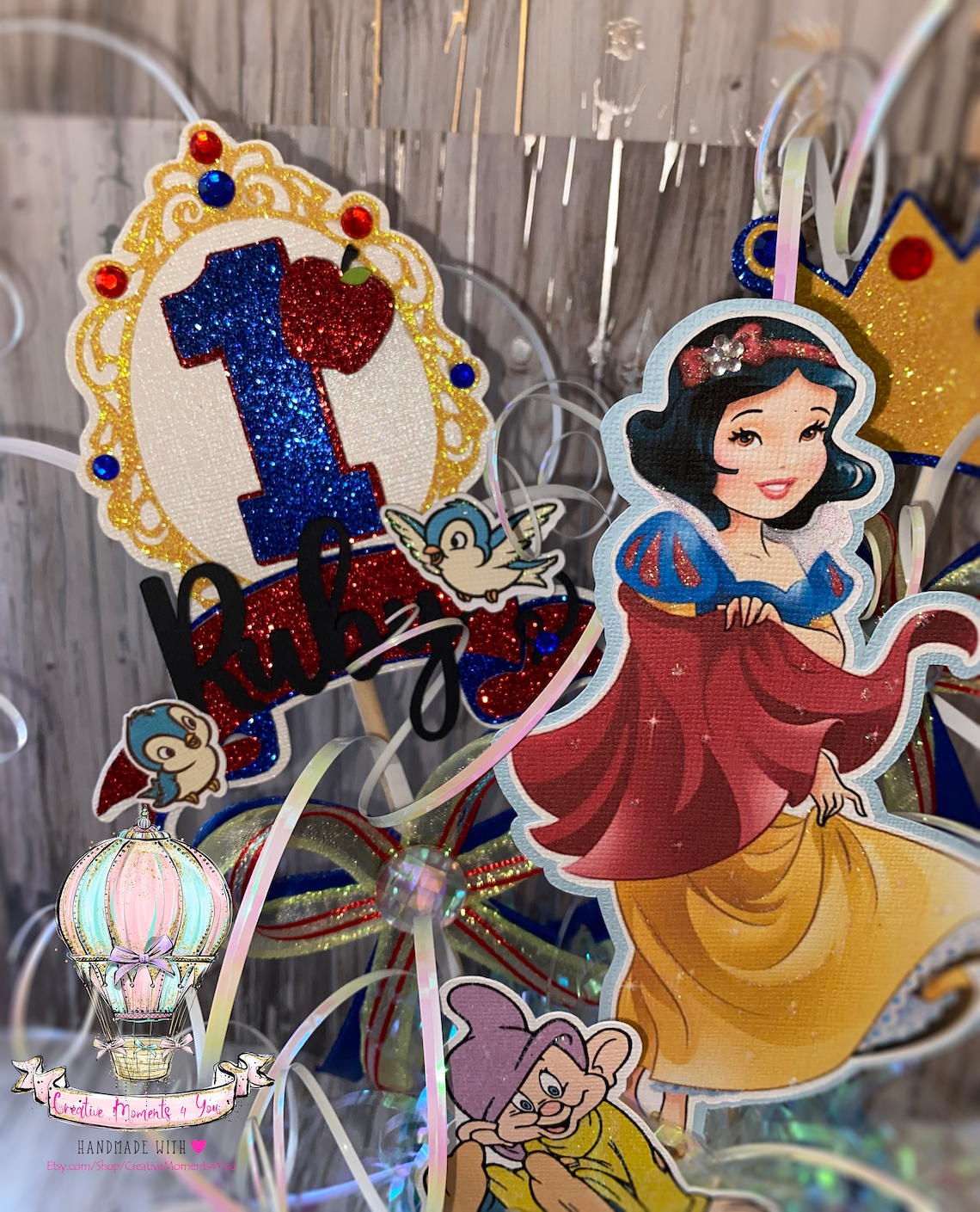 Snow White Table Centerpiece/ Princess Theme Table Centerpiece Etsy