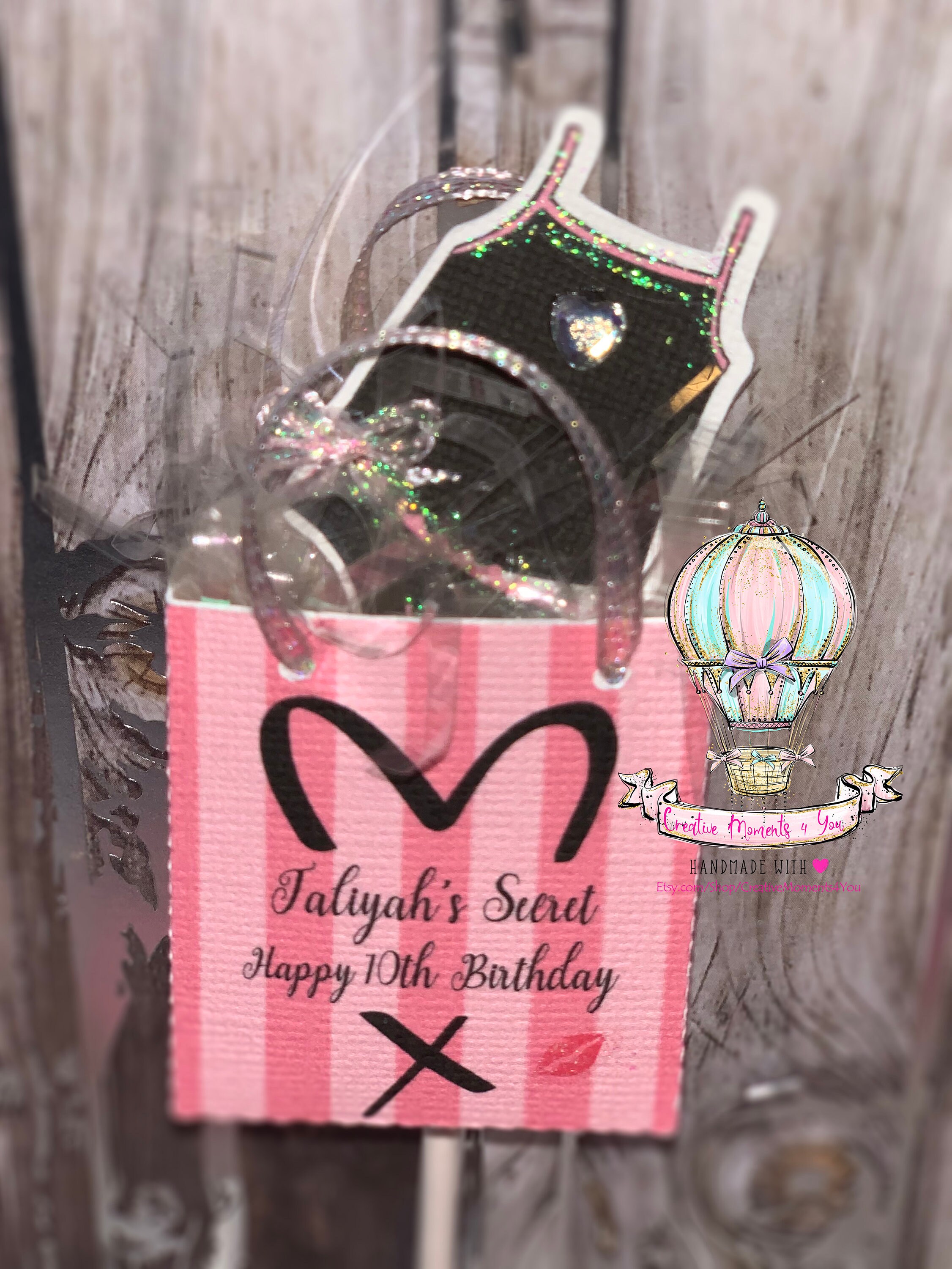 12 Victoria's Secret Pink Cupcake Toppers/Victoria's Etsy