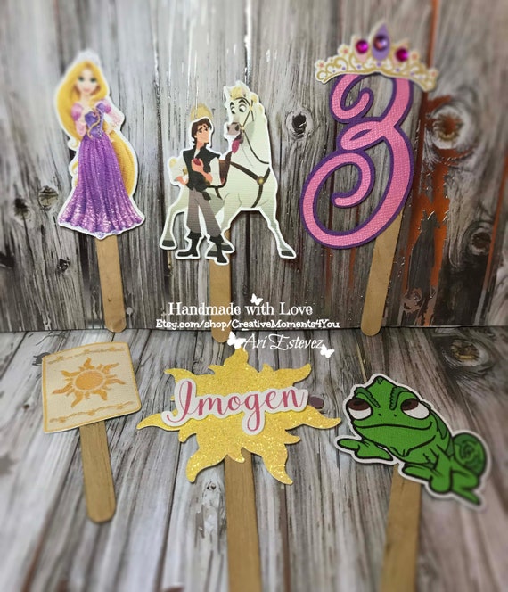 12 Toppers- Tangled /Rapunzel Birthday Cupcake Toppers Il_570xn