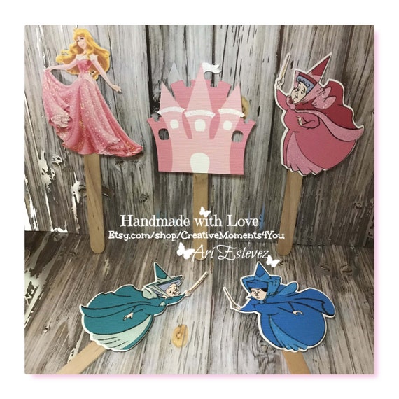 12 Toppers Sleeping Beauty Cupcake Toppers by CreativeMoments4You