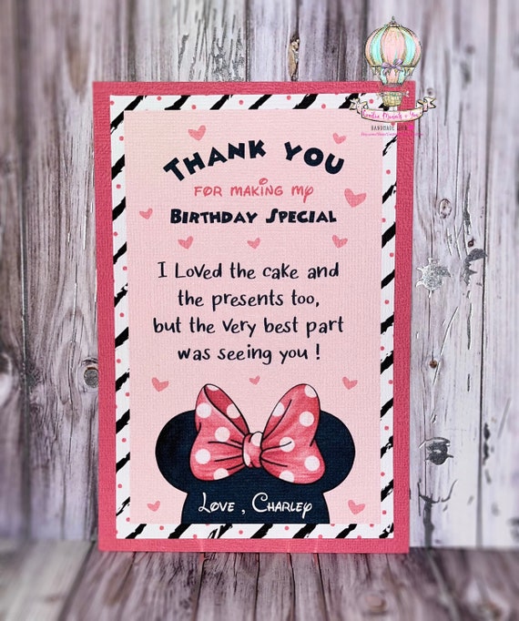 10- Minnie Mouse Thank You Cards/ Pink Minnie Mouse Card/ Minnie Decorations/ Minnie Mouse Birthday/ Minnie Mouse Card Il_570xn