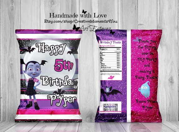 Vampirina Chip Bags, Vampirina Favor Bags, Vampirina , Vampirina Birthday, Vampirina Custom Chip Bags, Vampirina Party Bag -Unfilled Il_570xn