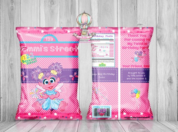 Abby Cadabby Chip Bags, Sesame Street Favor Bags, Abby Cadabby Custom Chip Bags, Custom Favor Bags, Sesame Street Party-Unfilled Il_570xn