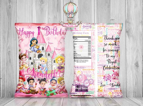 Baby Princess Chip Bag, Baby Princess Candy Bag, Baby Princess Favor Bags, Custom Chip Bags, Party Favor Bags, Party Bag -Unfilled Il_570xn