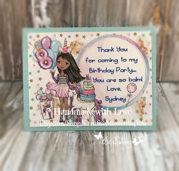 Magical Unicorn Princess Girl Thank You Cards/ Thank You Notes/ Magical Unicorn Birthday thank you card Il_570xn
