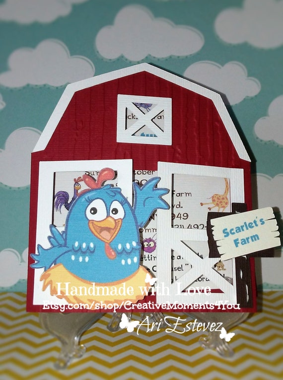 Galinha Pintadinha, Lottie Dottie chicken Barn Invitation\ Farm Invitation \Red Barn\Convite Il_570xn