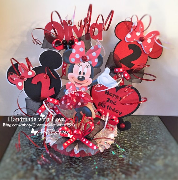 Minnie Mouse RED Birthday Cake Topper Personalized Il_570xn