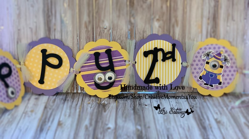 Girl Minion Birthday Banner | Etsy