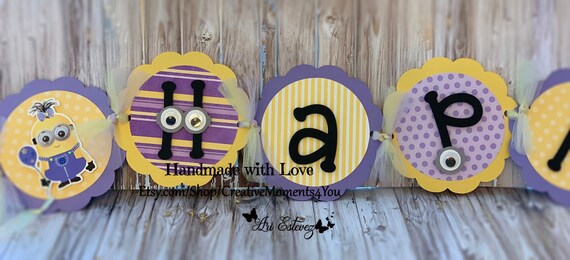Girl Minion Birthday Banner Il_570xn