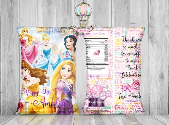 Princess Chip Bag, Princess Chip Bag, Princess Favor Bags, Custom Chip Bags, Custom Favor Bags, Candy Bag, Party Bag -Unfilled Il_570xn