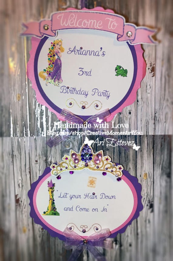 Rapunzel /Tangled Welcome Sign /Birthday Door Banner Sign Il_570xn