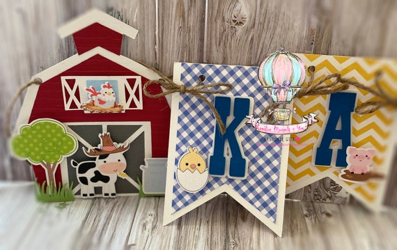 Barnyard/Farm Birthday Banner, Boy/Girl, Tractor, Farm Party, Farm Theme, Barnyard Theme Party Il_570xn
