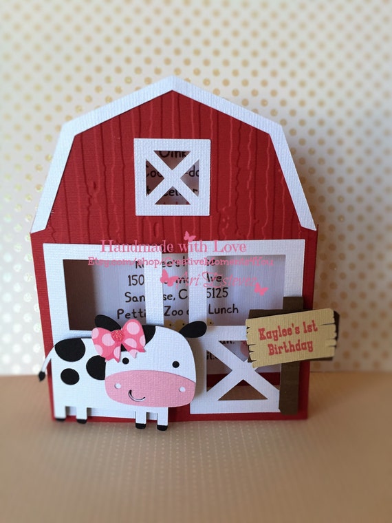 farm barn birthday invitations red barn card farm etsy