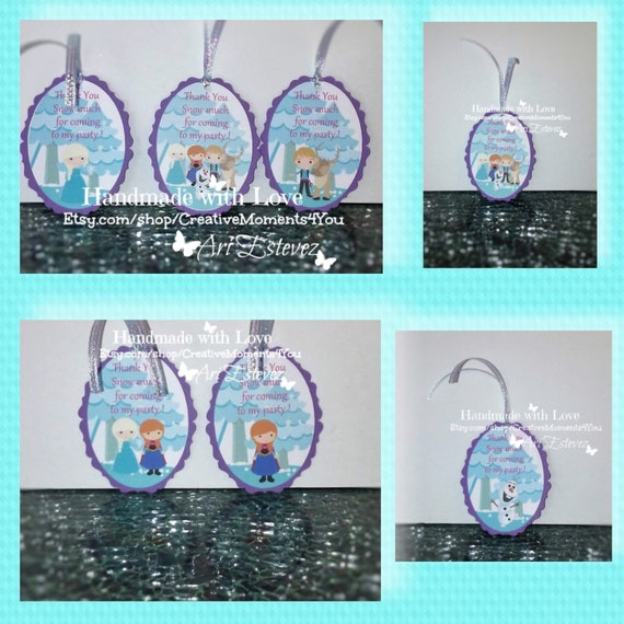 12 Thank You Tags- Frozen Cutie theme Thank You Tags Il_570xn