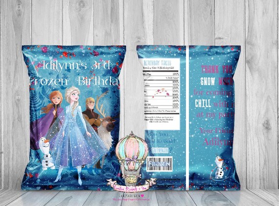 Frozen 2 Elsa and Anna Chip Bag, Frozen 2 Chip Bag, Olaf, Frozen 2 Favor Bags, Custom Chip Bags, Custom Favor Bags, Party Bag -Unfilled Il_570xn