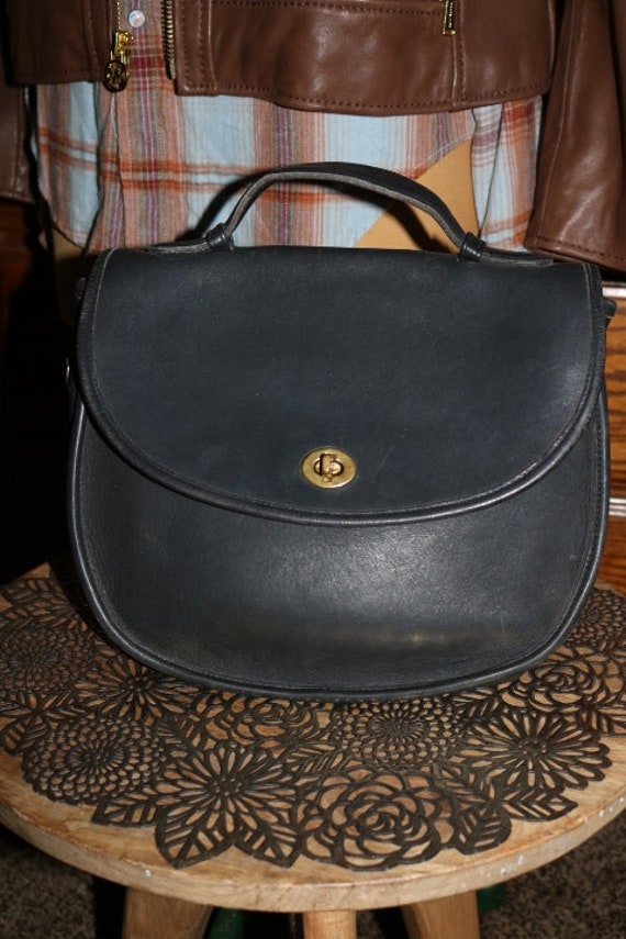 Coach Saddle Bag Top Handle Black Leather V… Gem