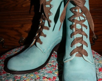 Fluevog ~ Boots ~ Turquoise ~ Mint ~ NIB ~ Women's size 12 M