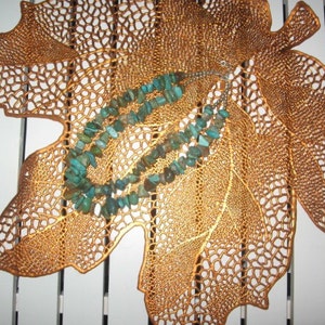 Turquoise Nuggat ~  Double Strand ~ Necklace ~ Artisan Quality ~ Vintage ~ Mint