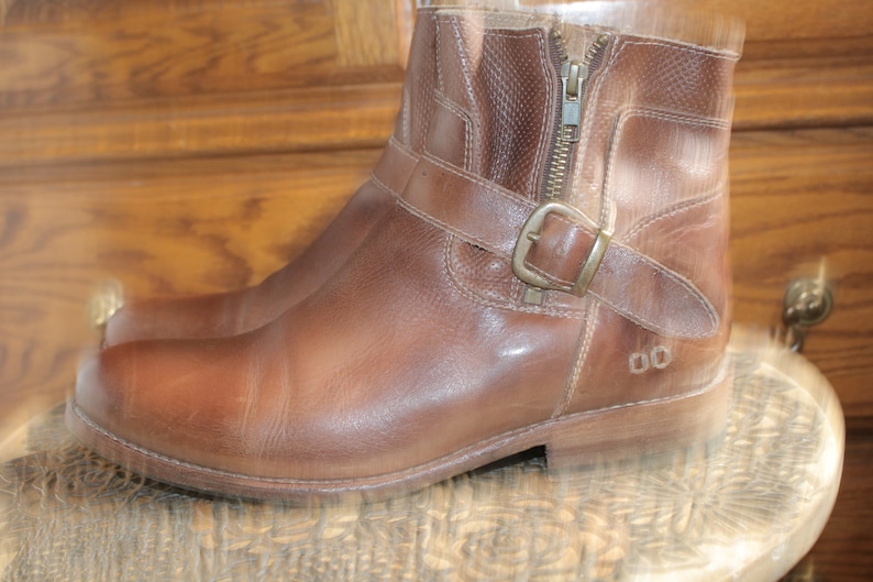 Bed Stu Boots Twin Zippers Leather Mint Vintage Etsy