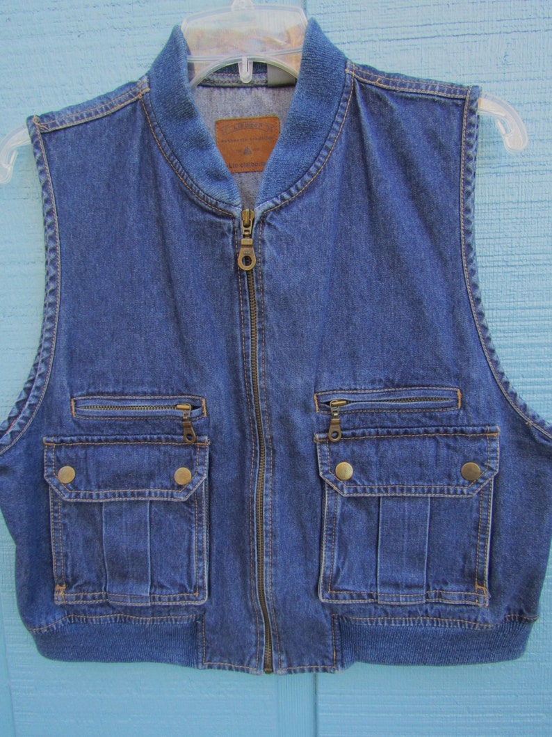 Liz Claiborne Denim Vest Vintage Recycled Mint 100% - Etsy