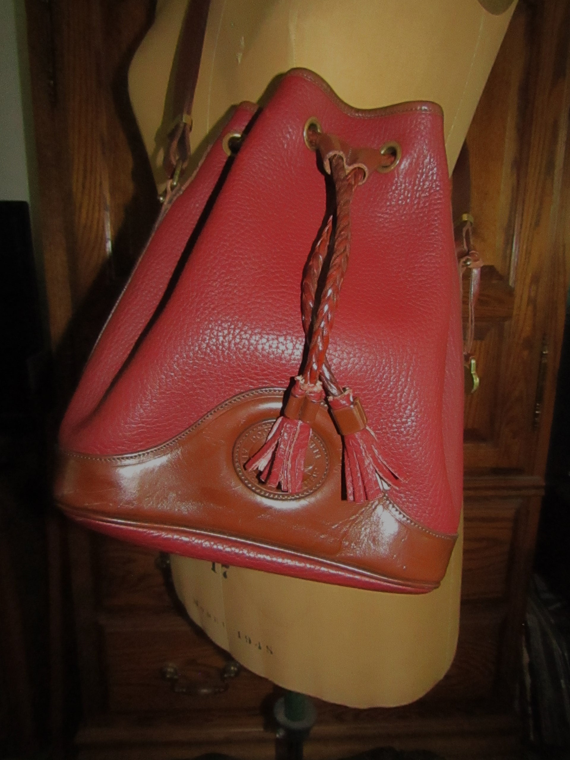 Dooney & Bourke Red Bucket Bag Vintage 1990 main image 4