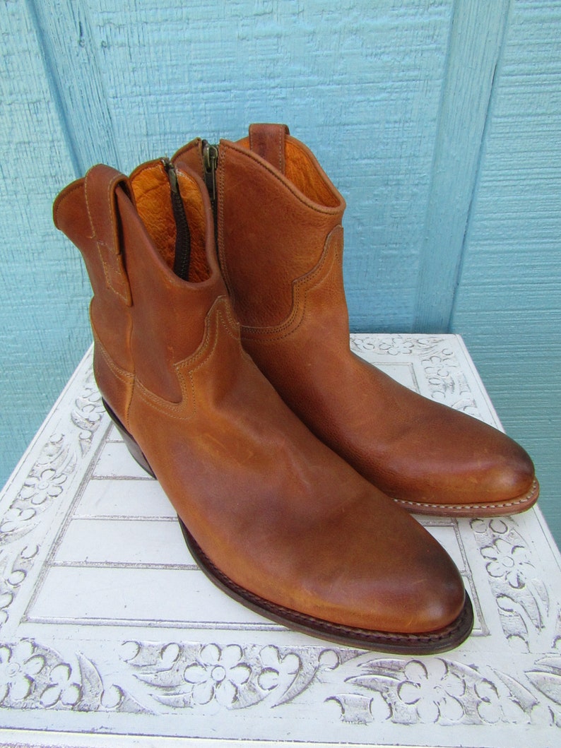Frye Boots Tan Suede Slip on Vintage Recycled - Etsy
