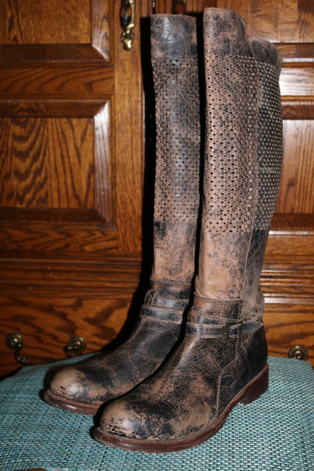 Bed Stu Boots ~ Tall Knee Boots ~ Distressed Black Leather ~ Women's ...