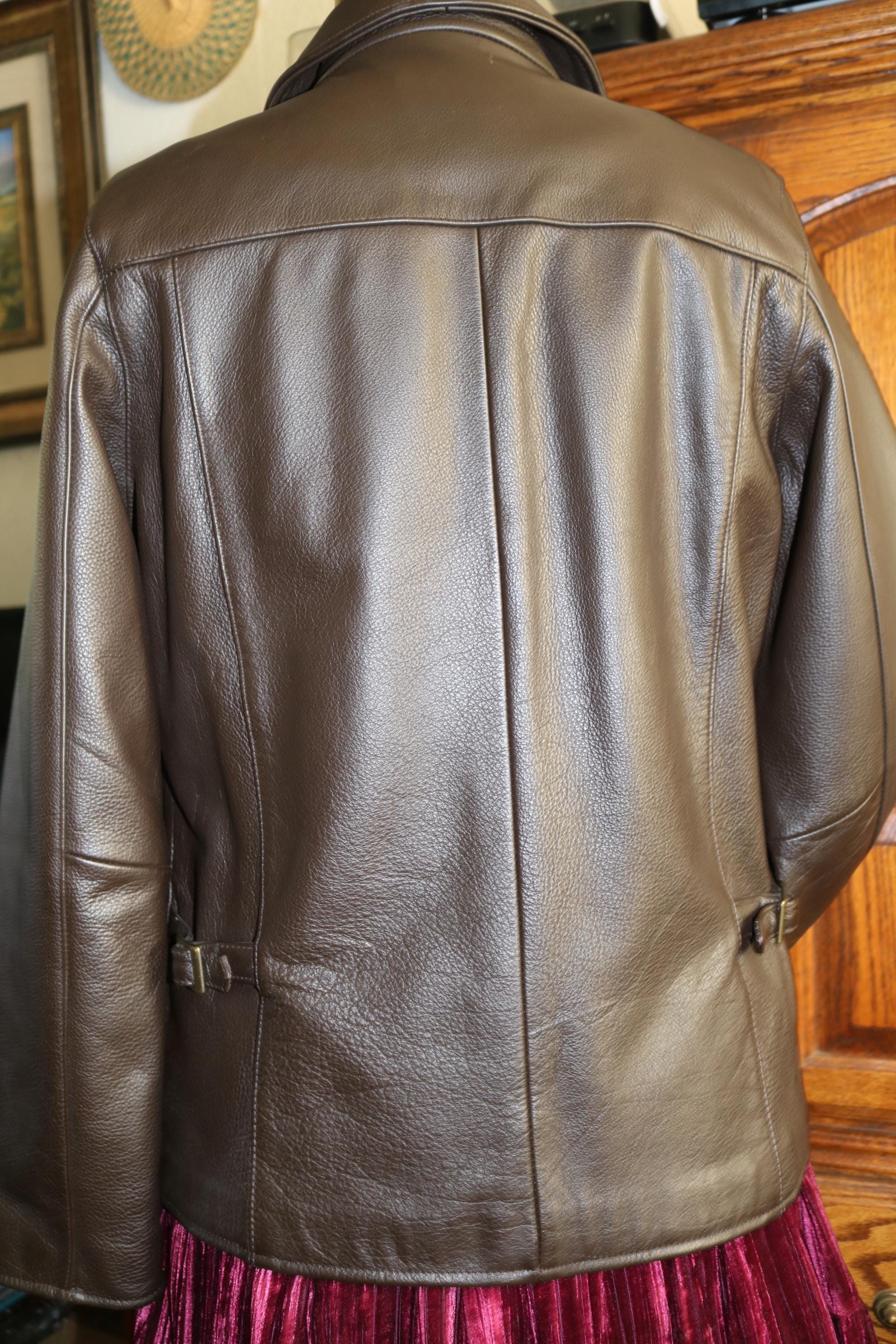 Eddie Bauer ~ Stein Jacket ~ Brown ~ Leather ~ Mint ~ Women's Tall