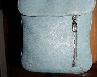 Tigentllo ~ Cross body ~ Leather ~ Blue ~ Awesome ~ Bag ~ Recycled ~ Vintage ~ 9.5" X 7.5" X 1"