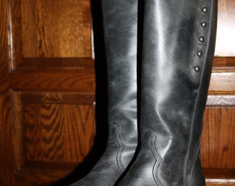 Spirit ~ Lucchese ~ Negro/Gris ~ Botas de montar ~ Vintage ~ Recicladas ~ NIB ~ Talla de mujer 11 M
