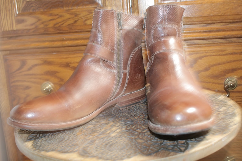 Bed Stu Boots Twin Zippers Leather Mint Vintage Etsy