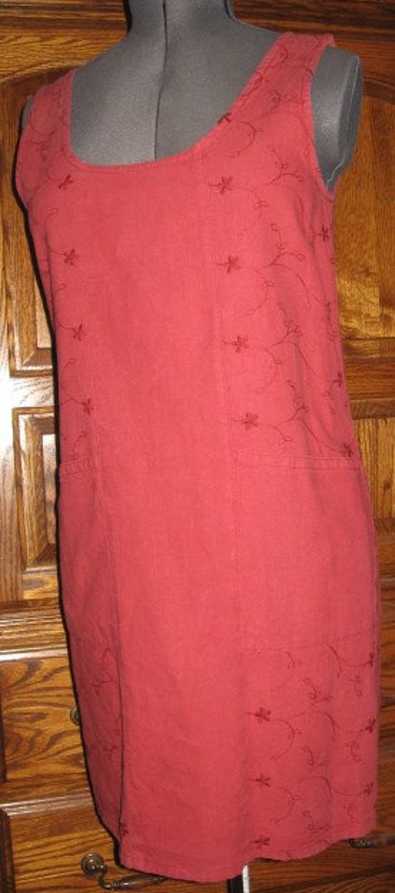 Two Star Dog~Hemp~Cotton~Embroidered~Tank~ Dress~… - image 3