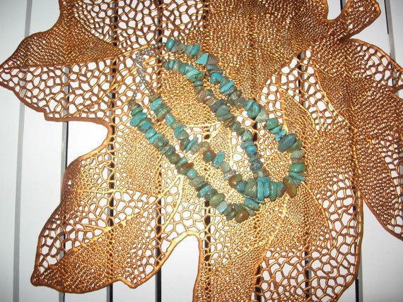 Turquoise Nuggat ~  Double Strand ~ Necklace ~ Ar… - image 3