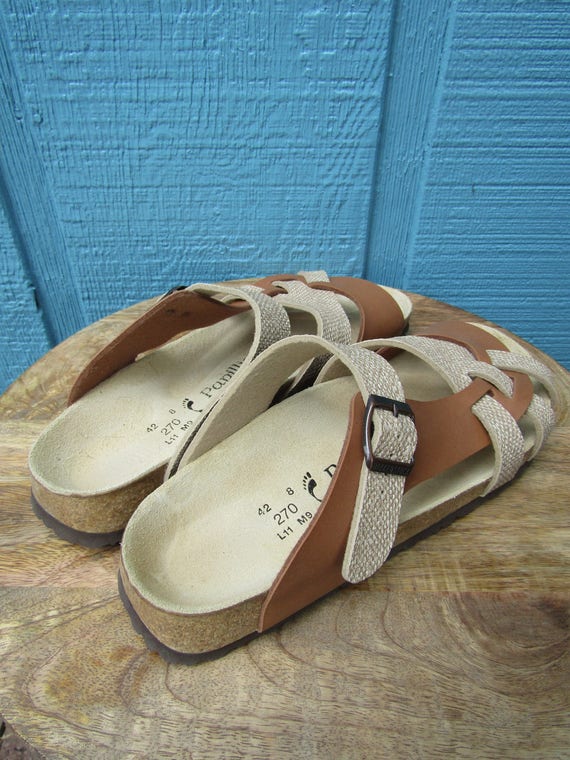 Birkenstock ~ Bone Linen & Tan ~ Birko Flor ~ Vin… - image 4