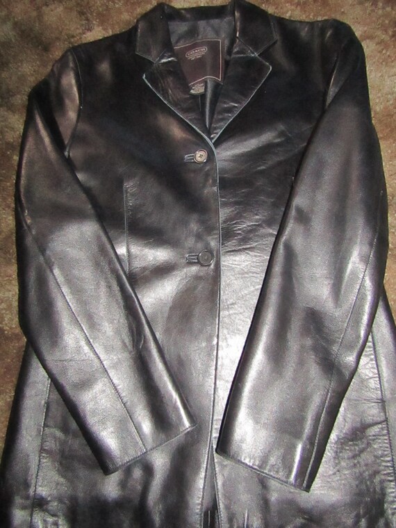 Coach Blazer Black Leather Vintage Recycled Mint Lined Women S Size L