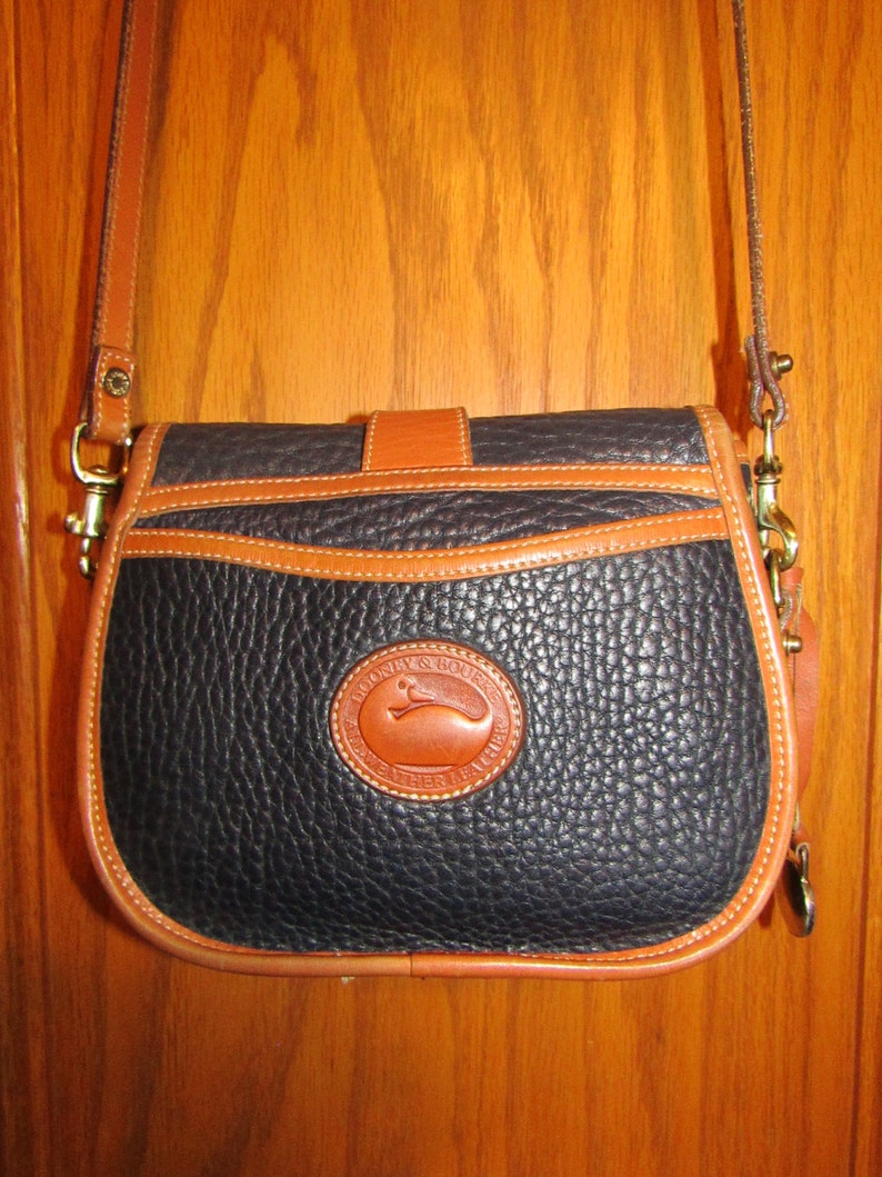 dooney and bourke blue and brown purse