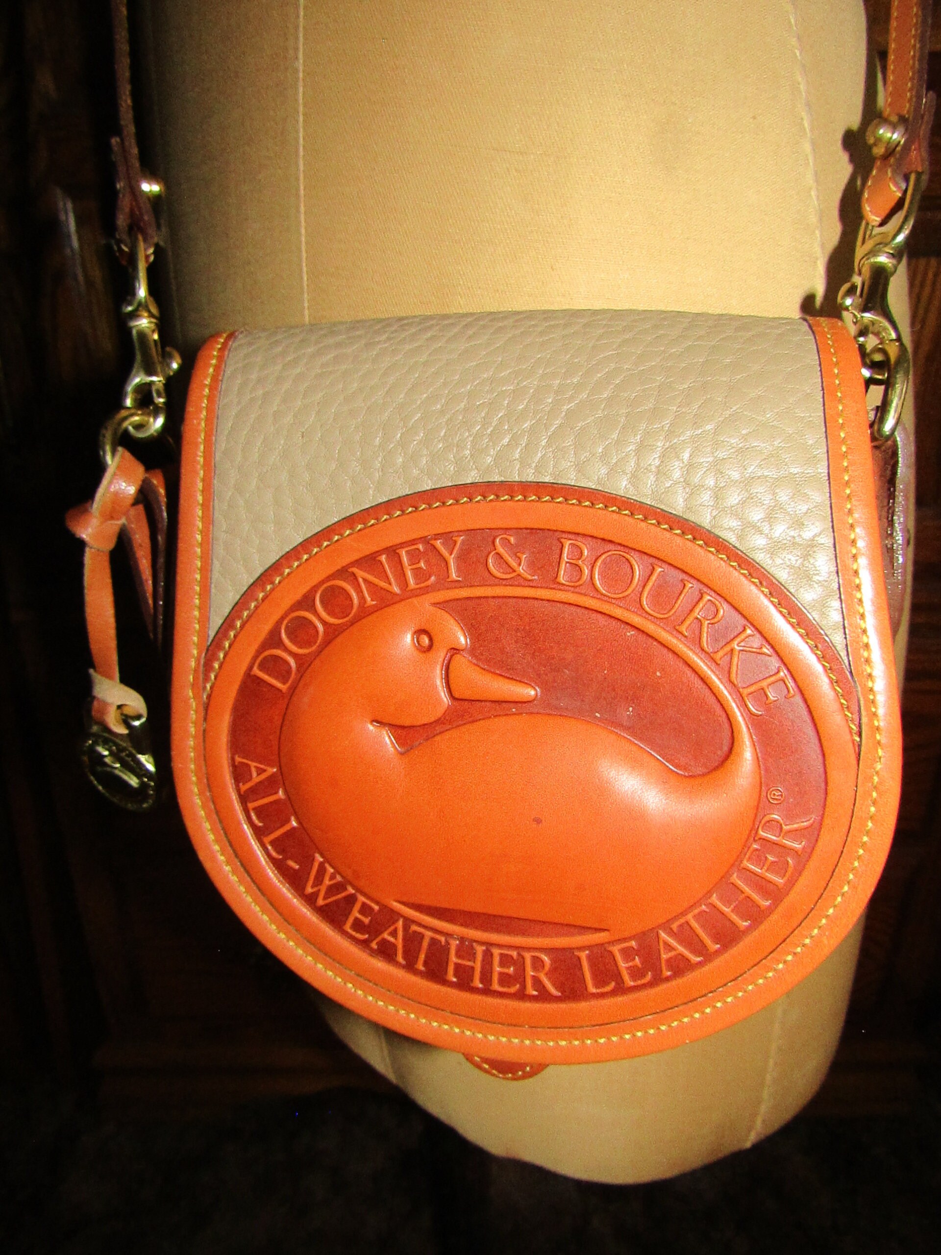 Dooney Bourke AWL Taupe and Tan Duck Logo Bag Vintage Mint Condition Recycled Small Size 6 X 6 X 3 Etsy