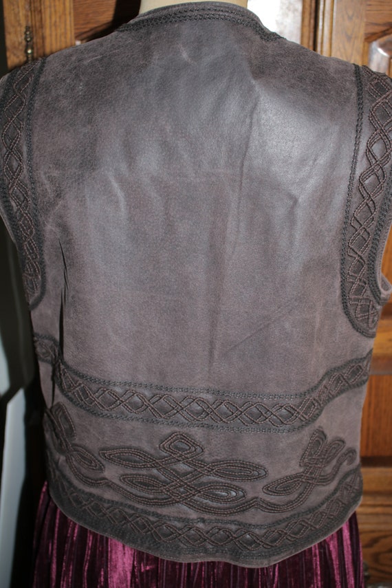Double D Ranchwear ~ Leather ~ Embroidered Vest ~… - image 7