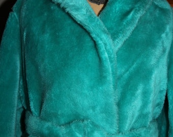 Faux Fur Robe ~ Turquoise ~ Sears ~ XL 16-18 Women's size