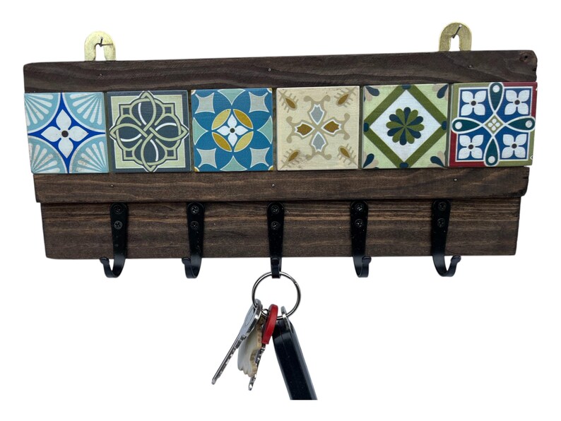 Handmade Wooden Key Holder – Recycled Wood Wall Organizer With Key ...