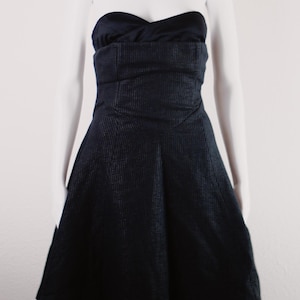 Vintage Versace Versus Midi Cocktail Strapless Dress Ballerina LBD Sz Small 90s