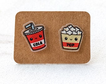 Cola en Popcorn - Cute Stud Earrings