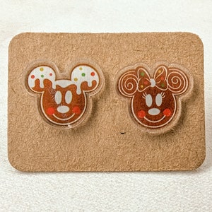 Gingerbread Mouse - Cute Stud Earrings